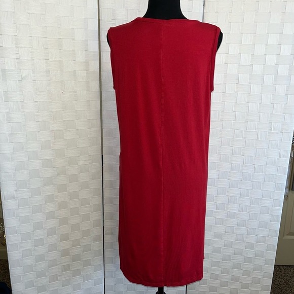 Lilla P Women’s High Neck Swing Dress Size Medium Side Slit Sleeveless Flowy - Picture 8 of 12